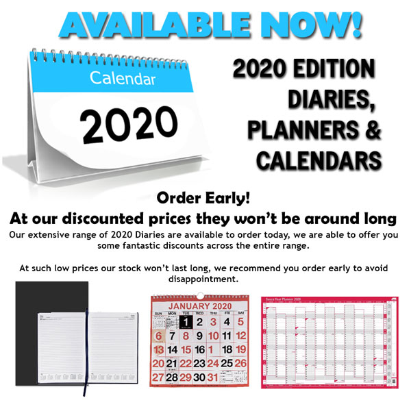 2020 Diaries and calendars